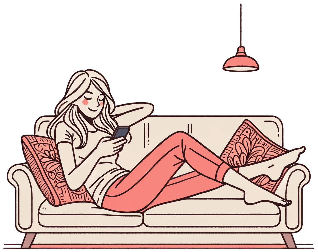 Girl laying on couch image